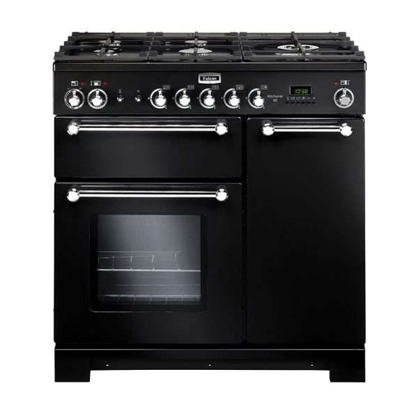 falcon kitchener 90 gas elektro gloss black chrome 1