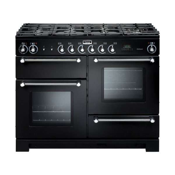 falcon kitchener gas elektro 110 gloss black chrome 1