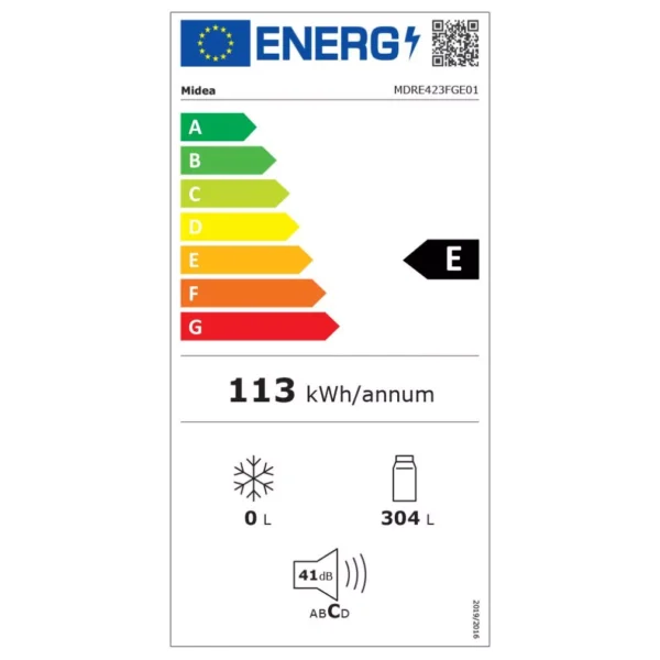 Midea MDRE423FGE01 Beepitheto egyajtos hutoszekreny butorlap nelkul E Energiaosztaly Huto 304L Nofro 2