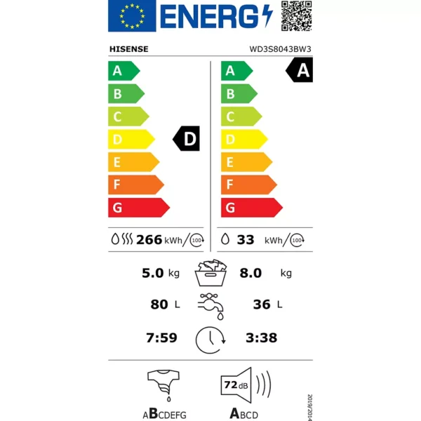 Hisense WD3S8043BW3 - Afbeelding 4