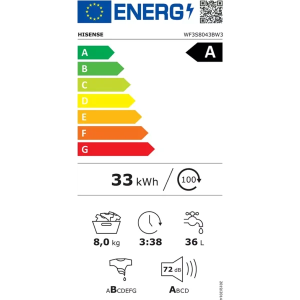 Hisense WF3S8043BW3 - Afbeelding 3